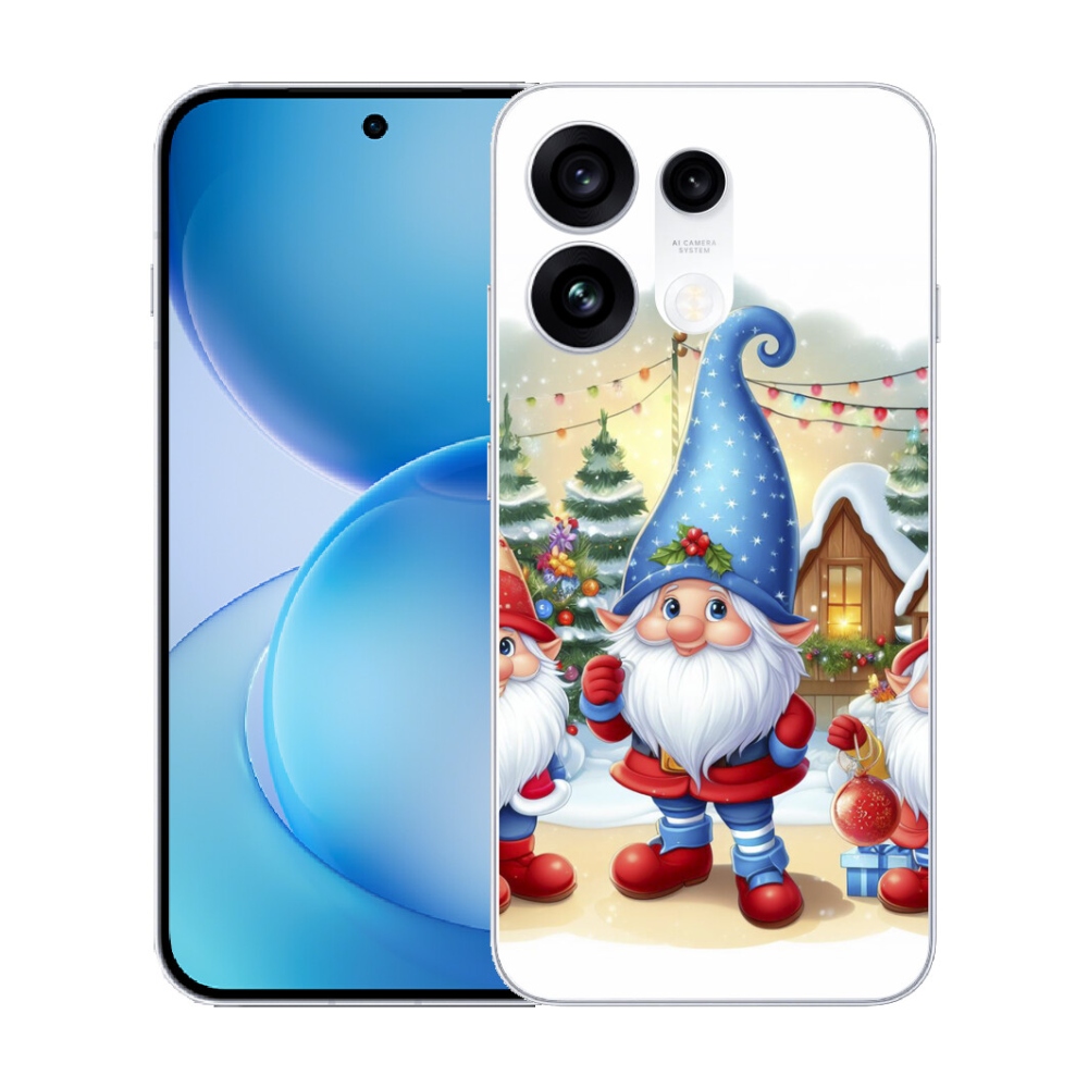 Gélový kryt mmCase na Oppo Reno 16 Pro 5G - vianočné škriatkovia