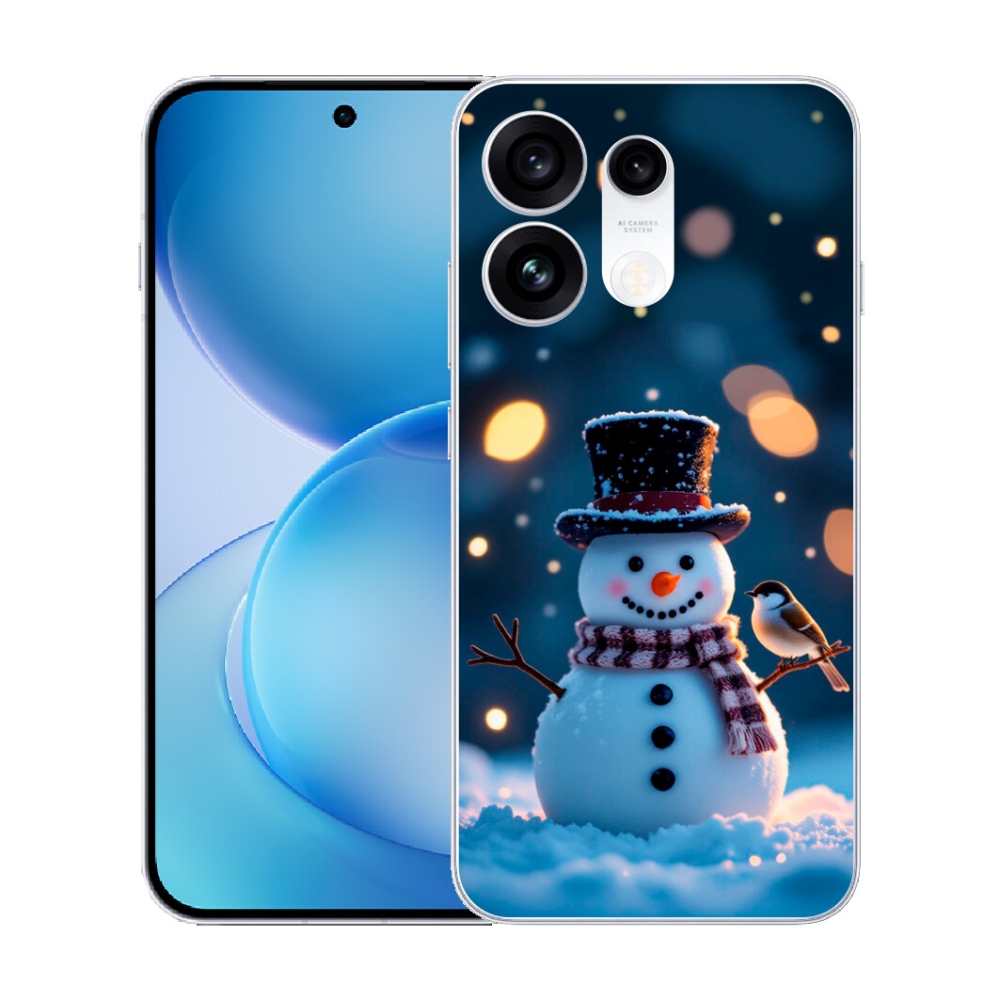 Gélový kryt mmCase na Oppo Reno 16 Pro 5G - vianočný snehuliak