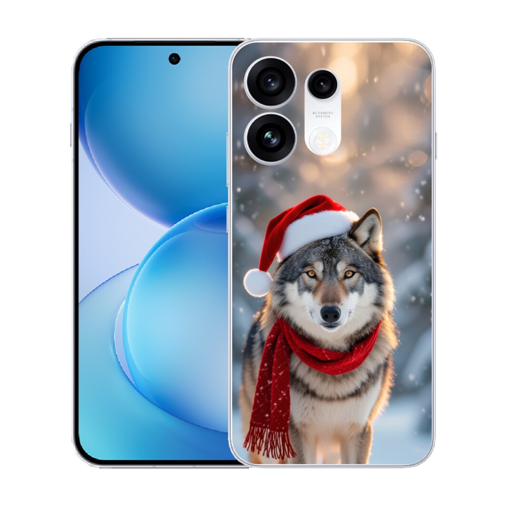 Gélový kryt mmCase na Oppo Reno 16 Pro 5G - vianočný vlk