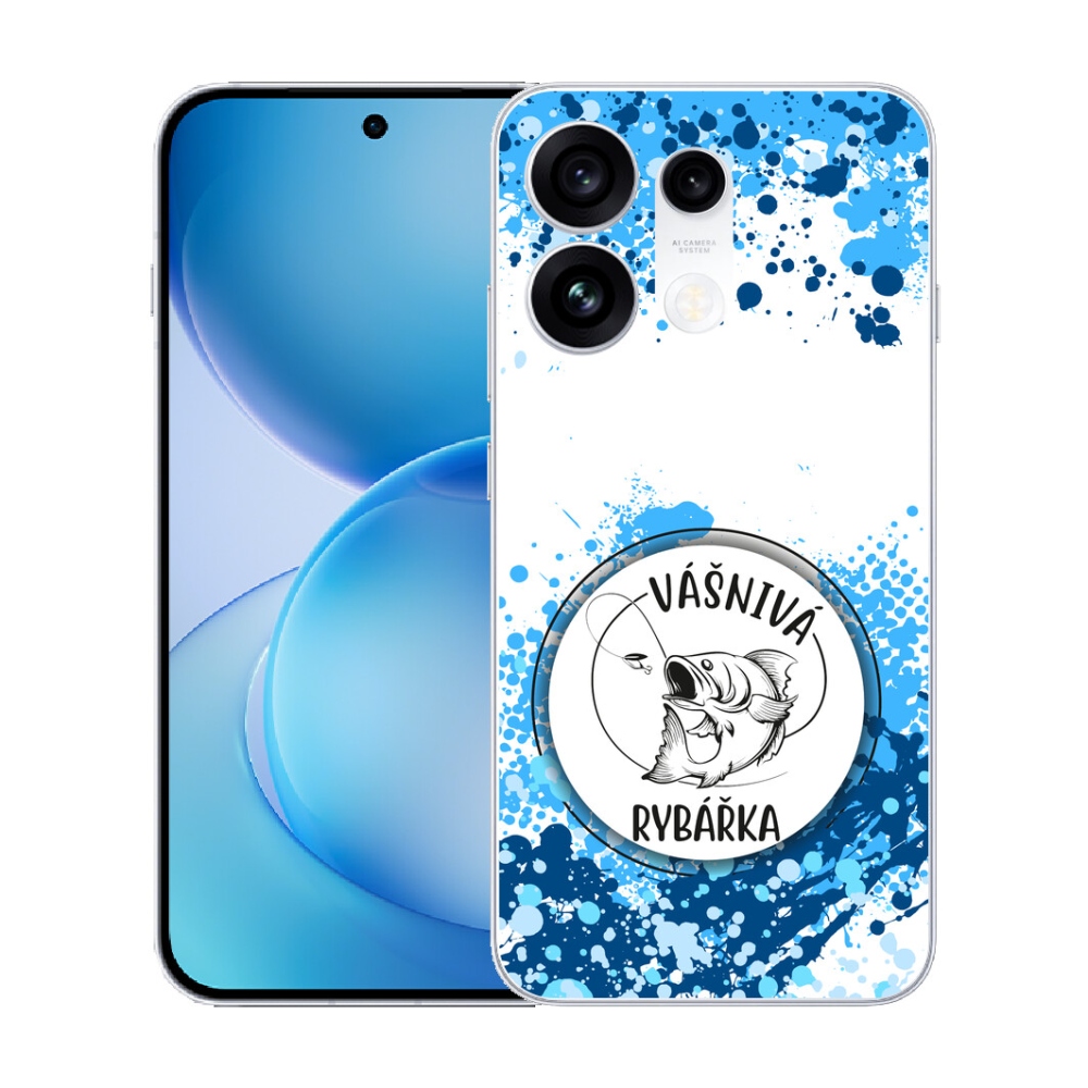 Gélový kryt mmCase na Oppo Reno 16 Pro 5G - vášnivá rybárka biele pozadie