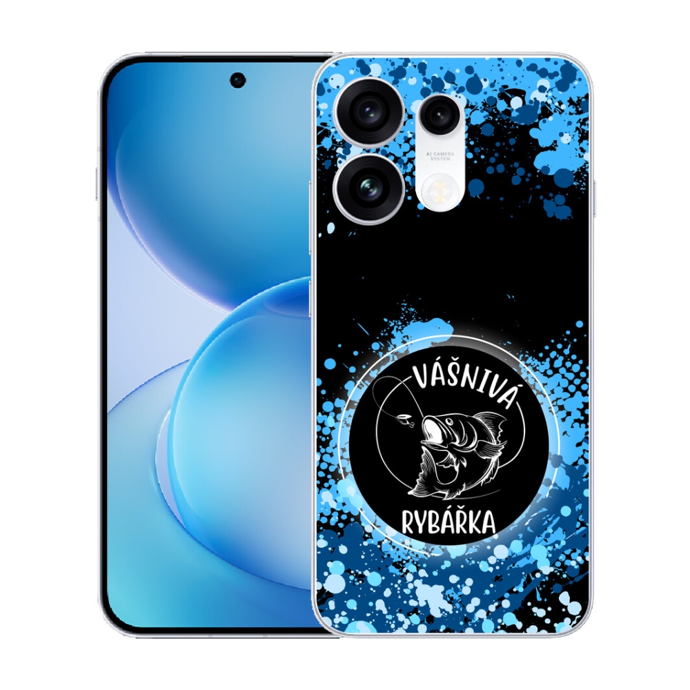Gélový kryt mmCase na Oppo Reno 16 Pro 5G - vášnivá rybárka čierne pozadie