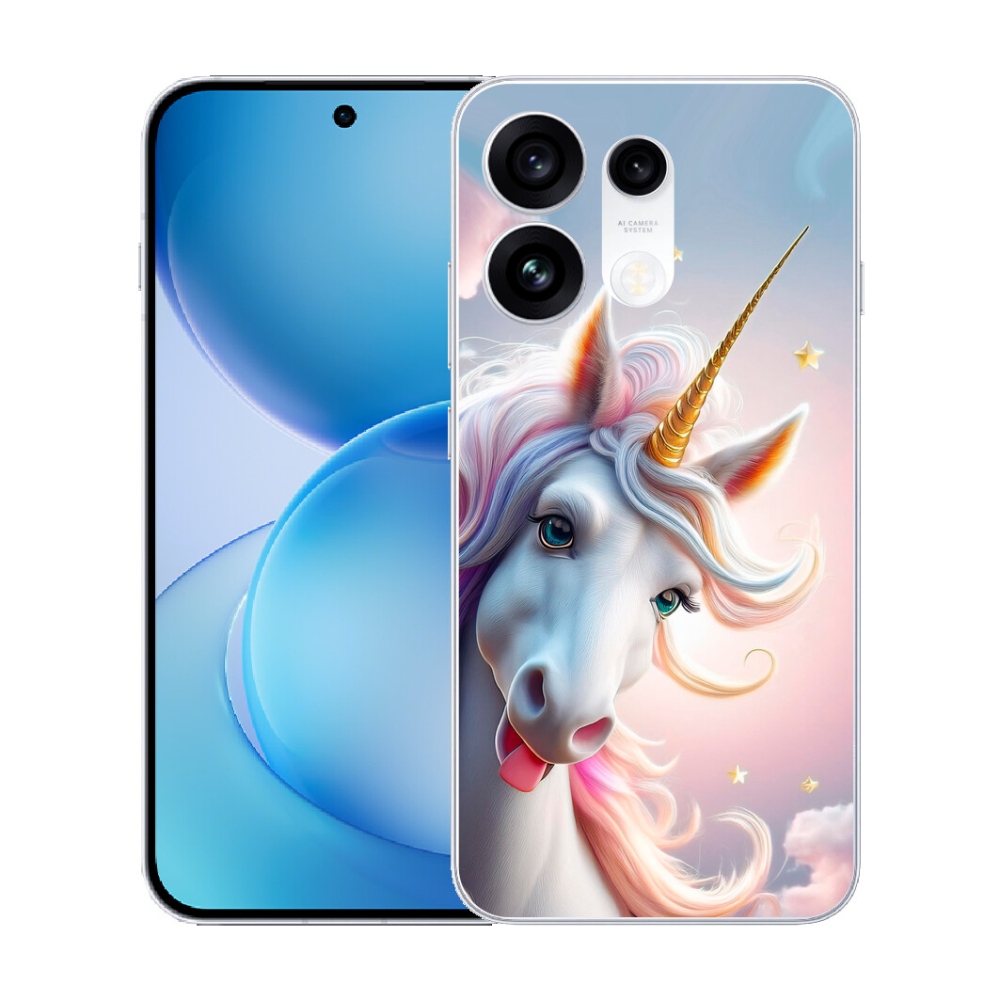 Gélový kryt mmCase na Oppo Reno 16 Pro 5G - veselý jednorožec
