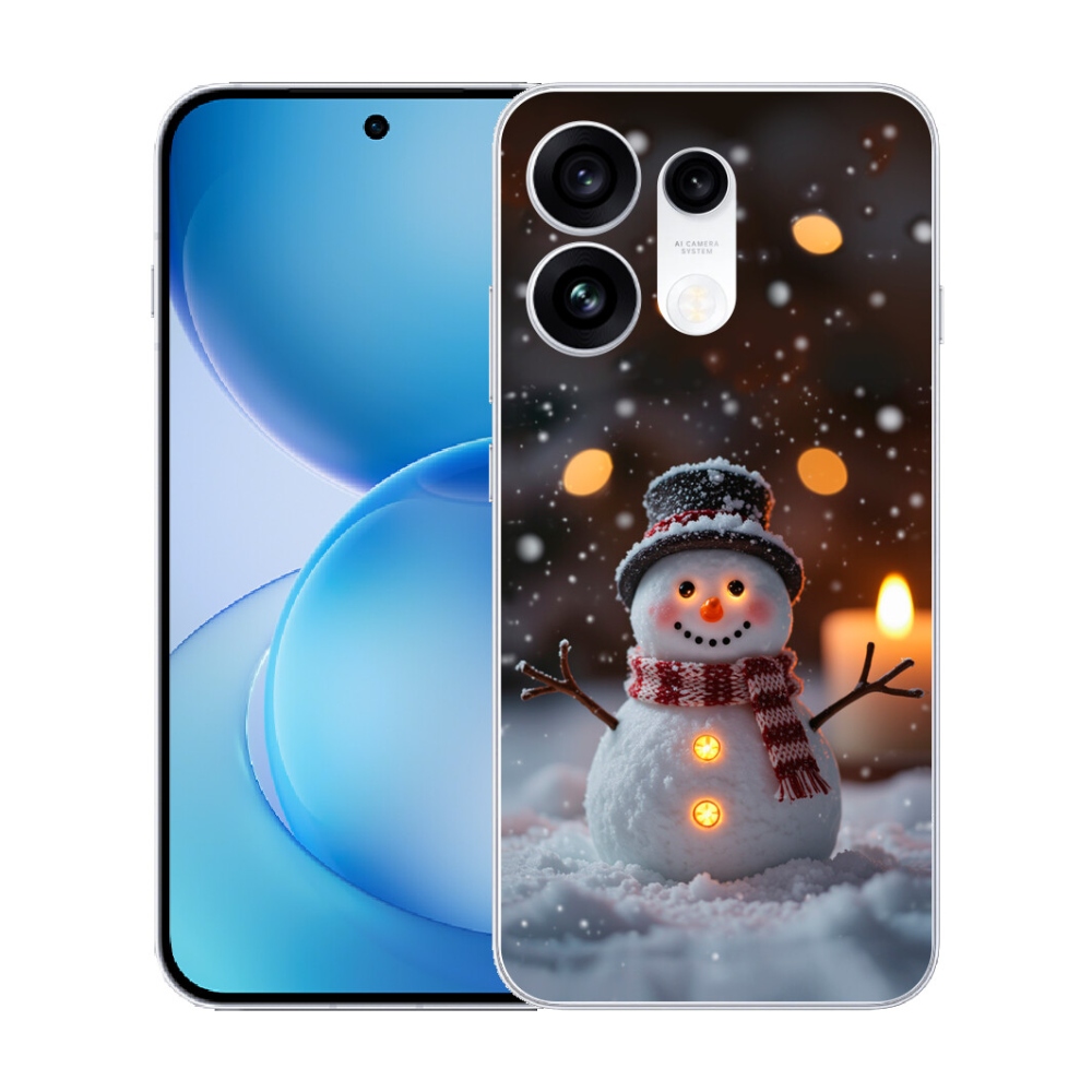 Gélový kryt mmCase na Oppo Reno 16 Pro 5G - veselý snehuliak