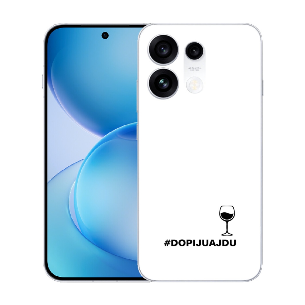 Gélový kryt mmCase na Oppo Reno 16 Pro 5G - vínny motív biele pozadie