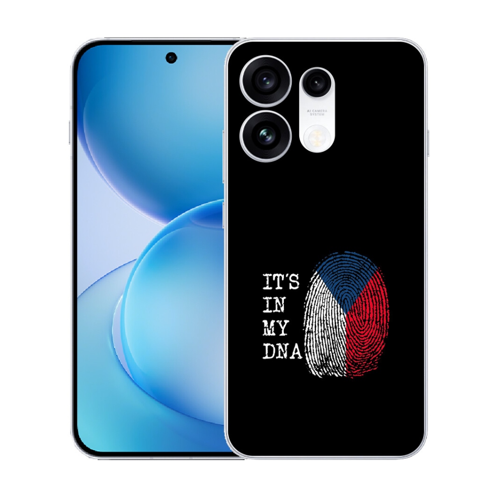 Gélový kryt mmCase na Oppo Reno 16 Pro 5G - vlajka odtlačok prsta čierne pozadie