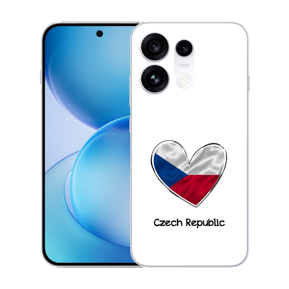 Gélový kryt mmCase na Oppo Reno 16 Pro 5G - vlajka srdca biele pozadie