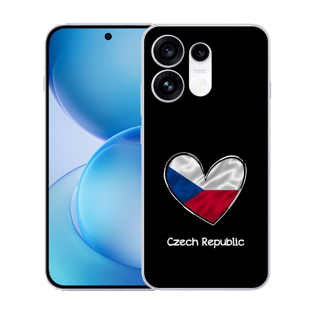 Gélový kryt mmCase na Oppo Reno 16 Pro 5G - vlajka srdca čierne pozadie