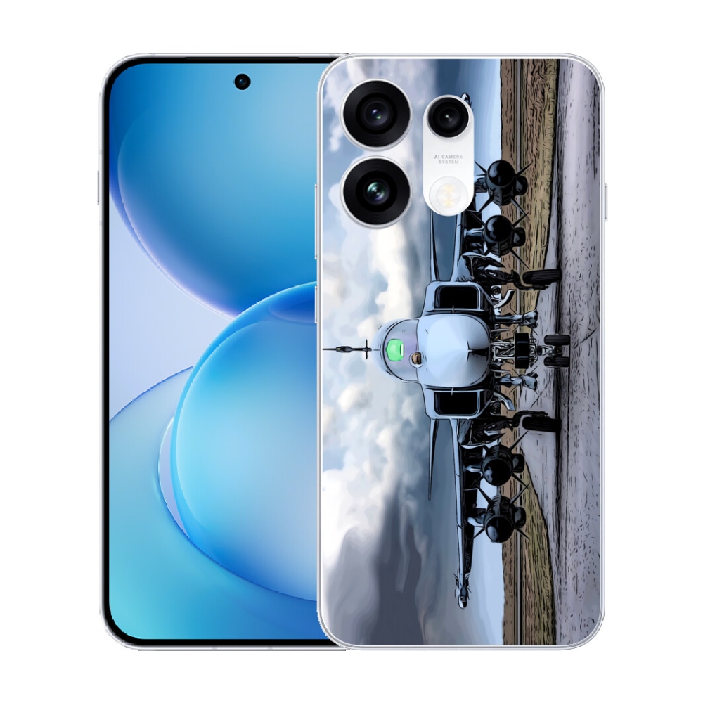 Gélový kryt mmCase na Oppo Reno 16 Pro 5G - vojenské lietadlo