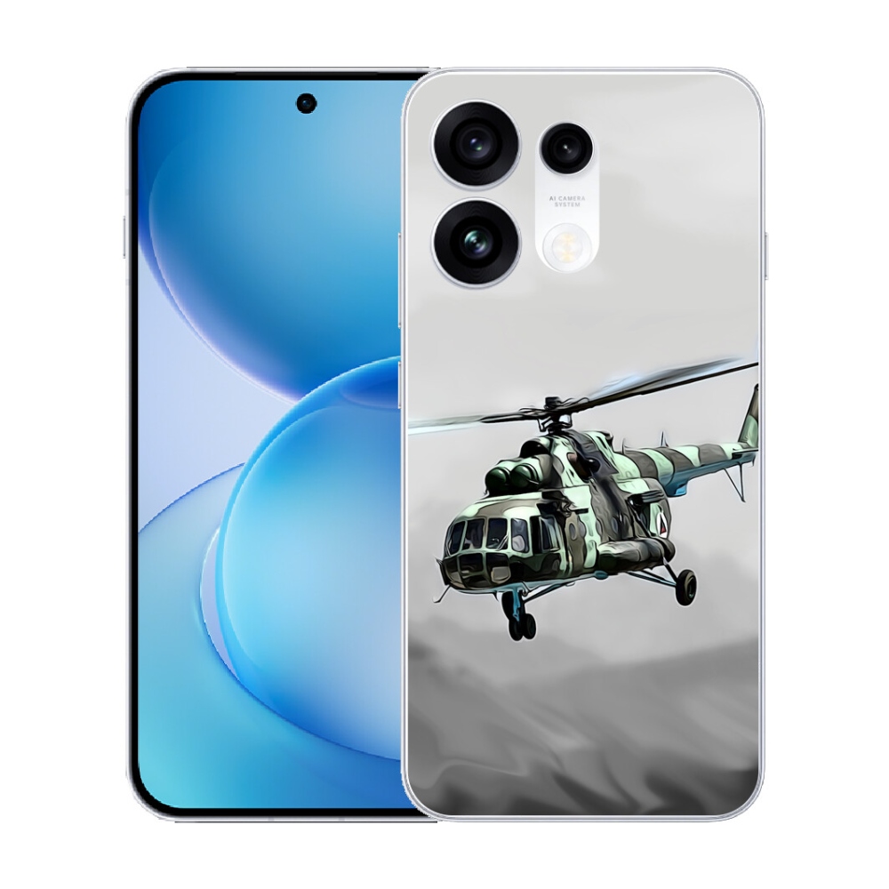 Gélový kryt mmCase na Oppo Reno 16 Pro 5G - vojenský vrtuľník