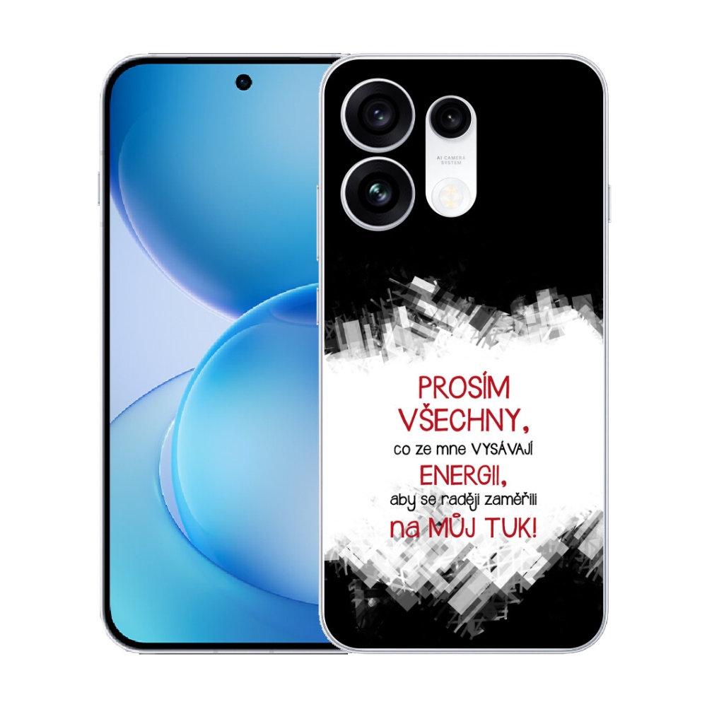 Gélový kryt mmCase na Oppo Reno 16 Pro 5G - vtipný text 1 červený