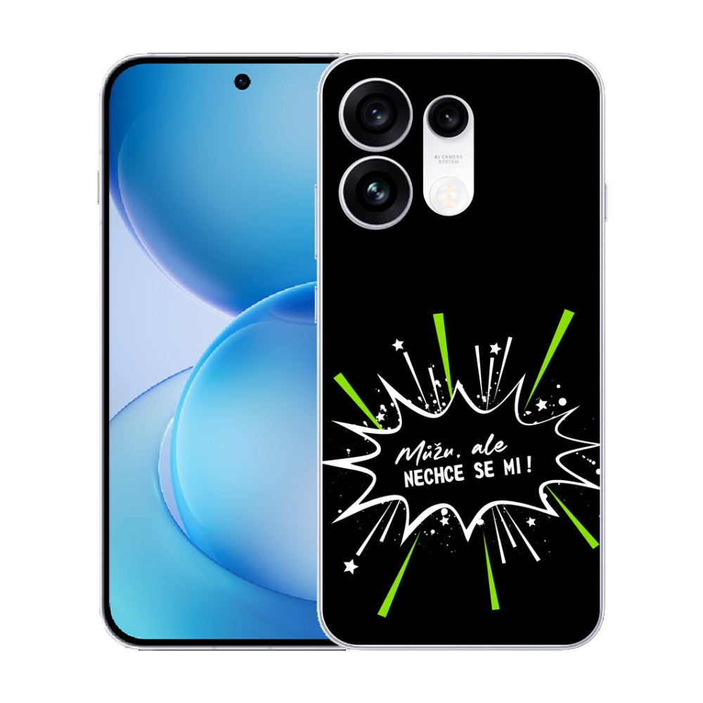 Gélový kryt mmCase na Oppo Reno 16 Pro 5G - vtipný text 11 čierne pozadie
