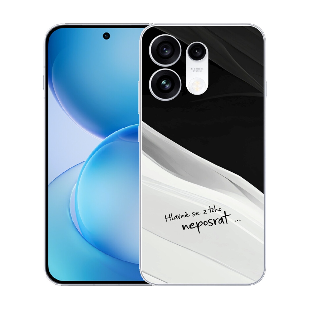 Gélový kryt mmCase na Oppo Reno 16 Pro 5G - vtipný text 13 bieločierne pozadie