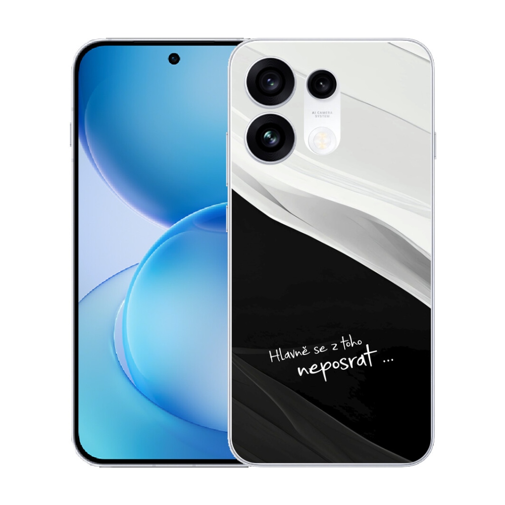 Gélový kryt mmCase na Oppo Reno 16 Pro 5G - vtipný text 13 čiernobiele pozadie