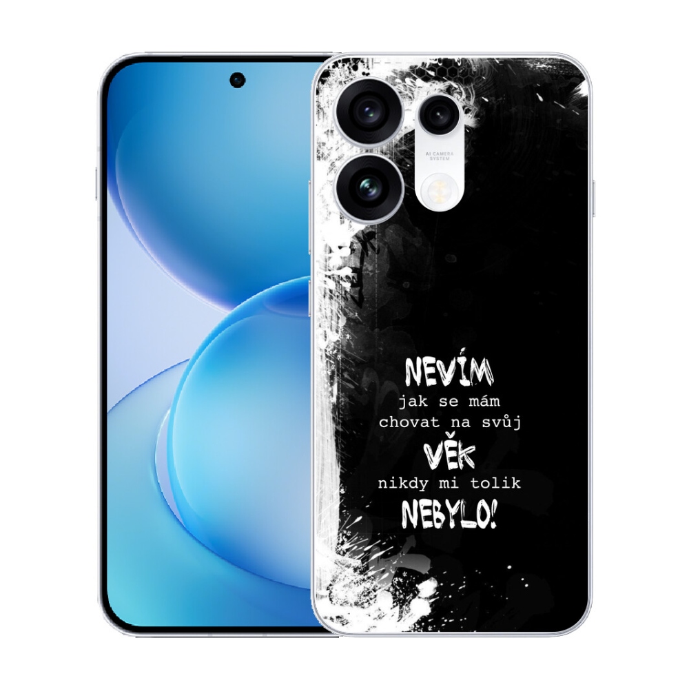 Gélový kryt mmCase na Oppo Reno 16 Pro 5G - vtipný text 14 čierne pozadie