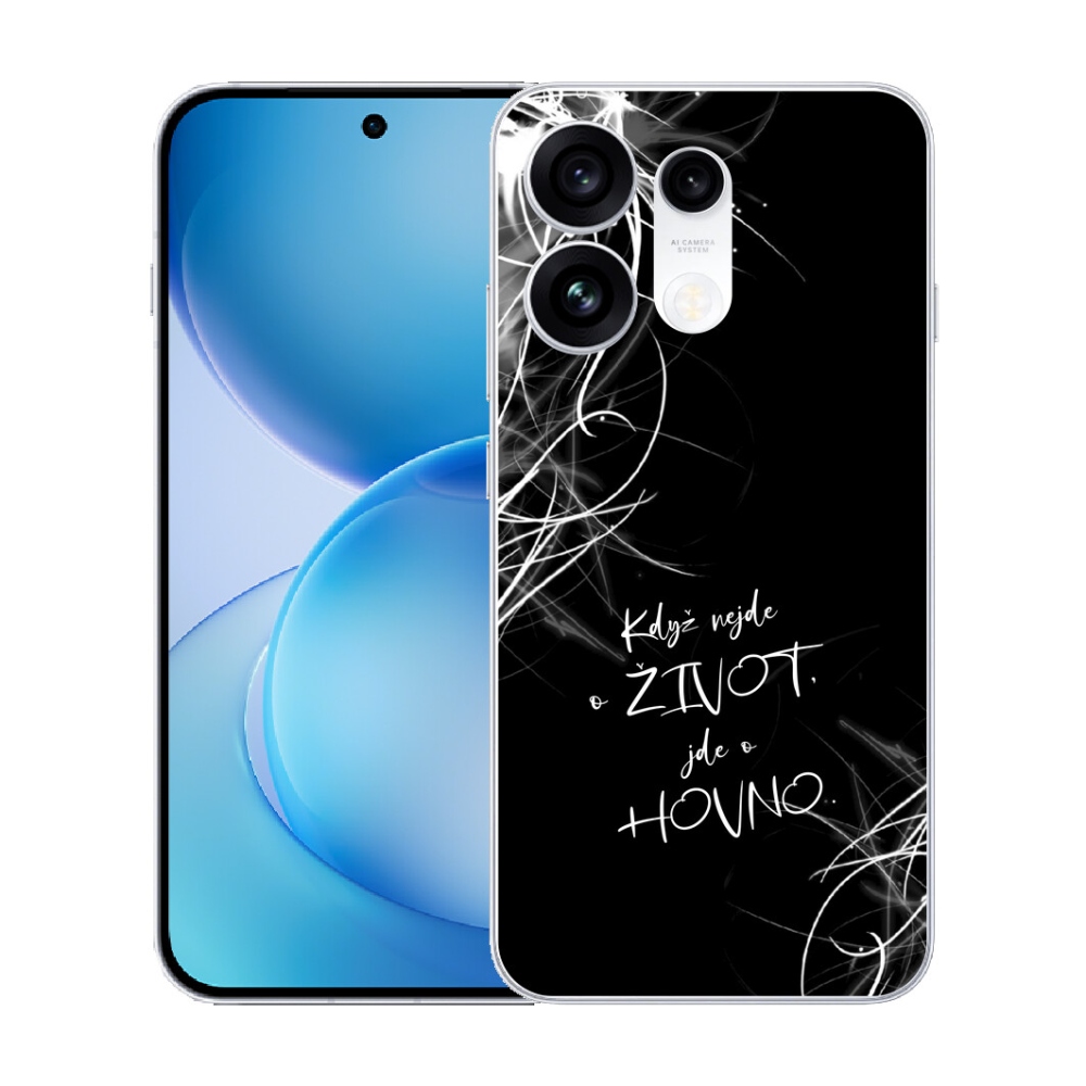 Gélový kryt mmCase na Oppo Reno 16 Pro 5G - vtipný text 16 čierne pozadie