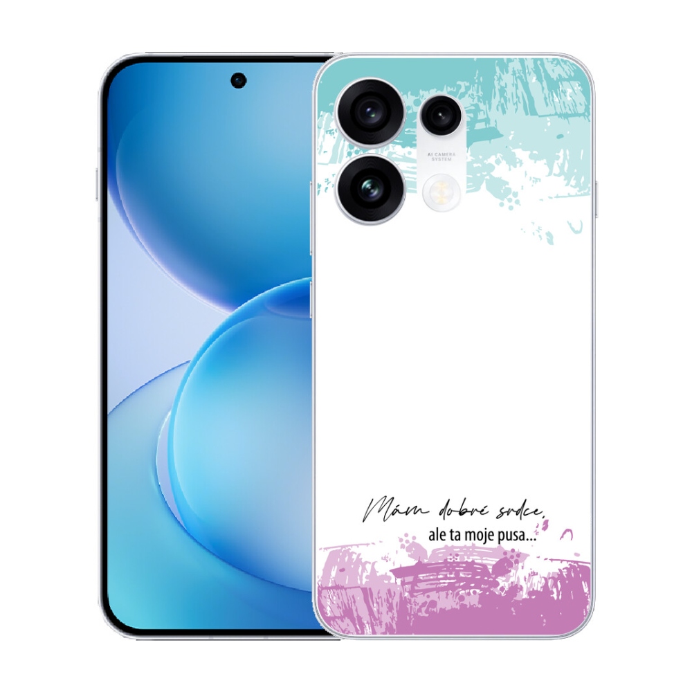 Gélový kryt mmCase na Oppo Reno 16 Pro 5G - vtipný text 3 biele pozadie