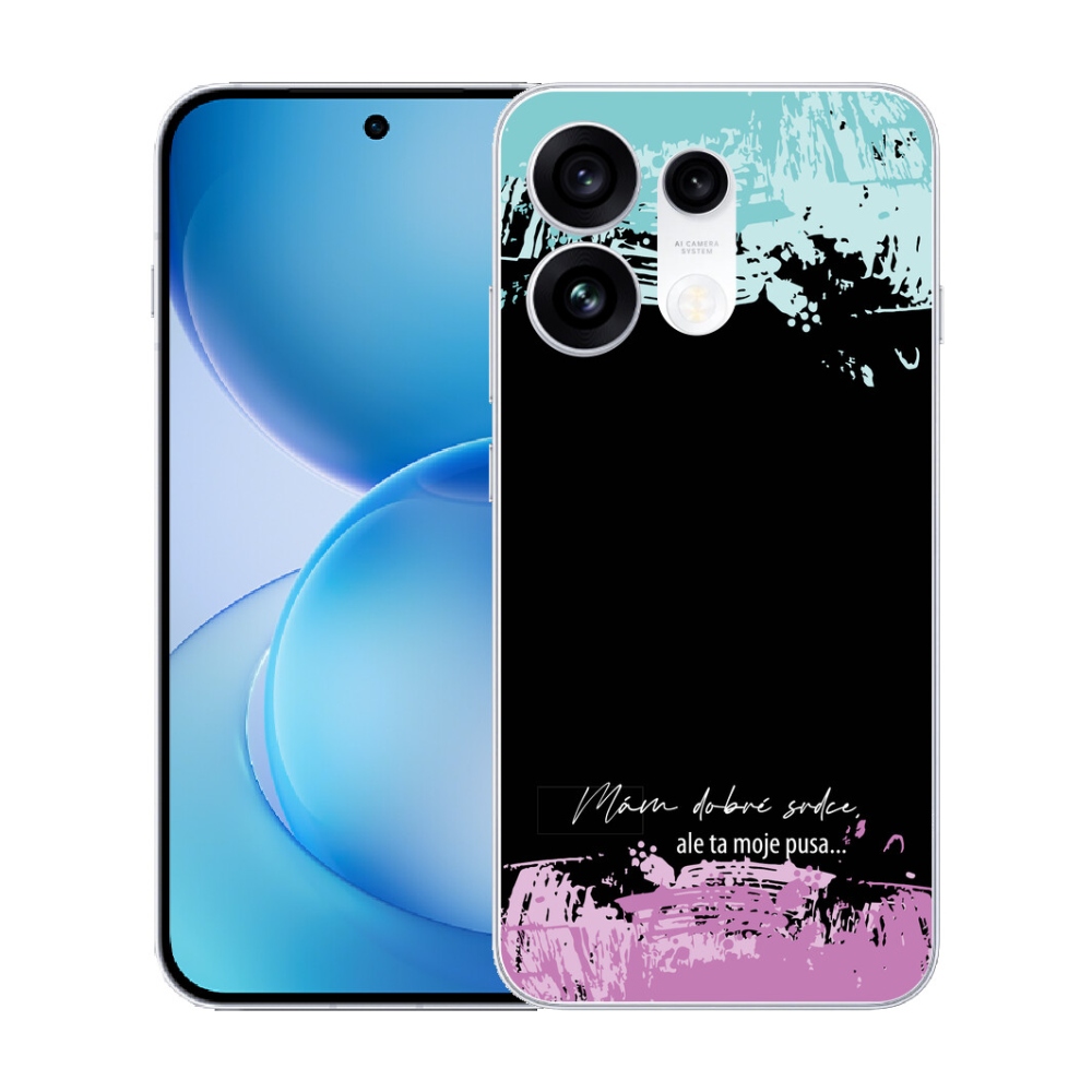 Gélový kryt mmCase na Oppo Reno 16 Pro 5G - vtipný text 3 čierne pozadie