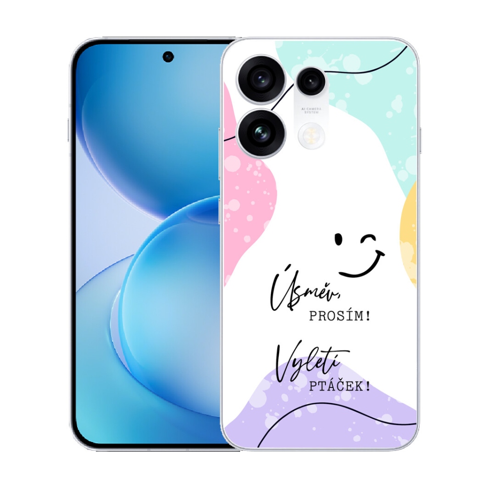 Gélový kryt mmCase na Oppo Reno 16 Pro 5G - vtipný text 4 biele pozadie