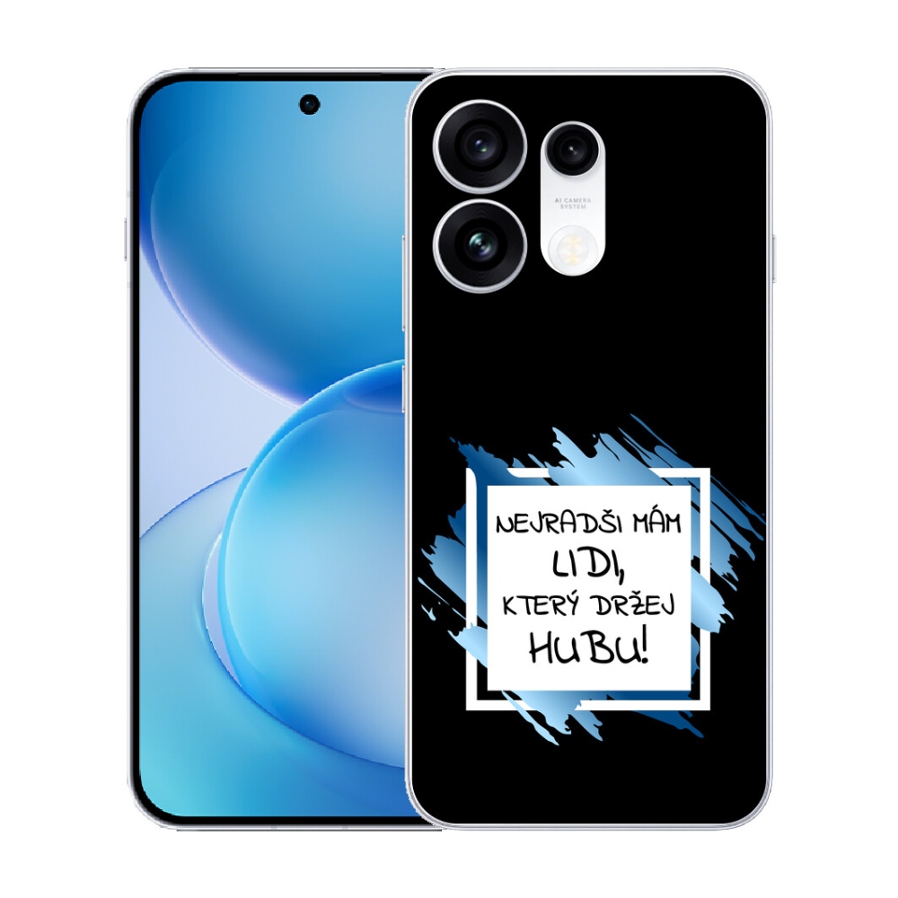 Gélový kryt mmCase na Oppo Reno 16 Pro 5G - vtipný text 7 bieločierne pozadie
