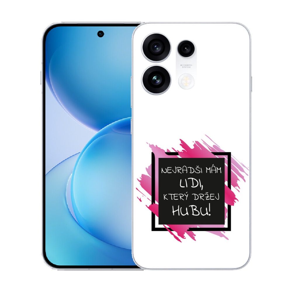 Gélový kryt mmCase na Oppo Reno 16 Pro 5G - vtipný text 7 čiernobiele pozadie