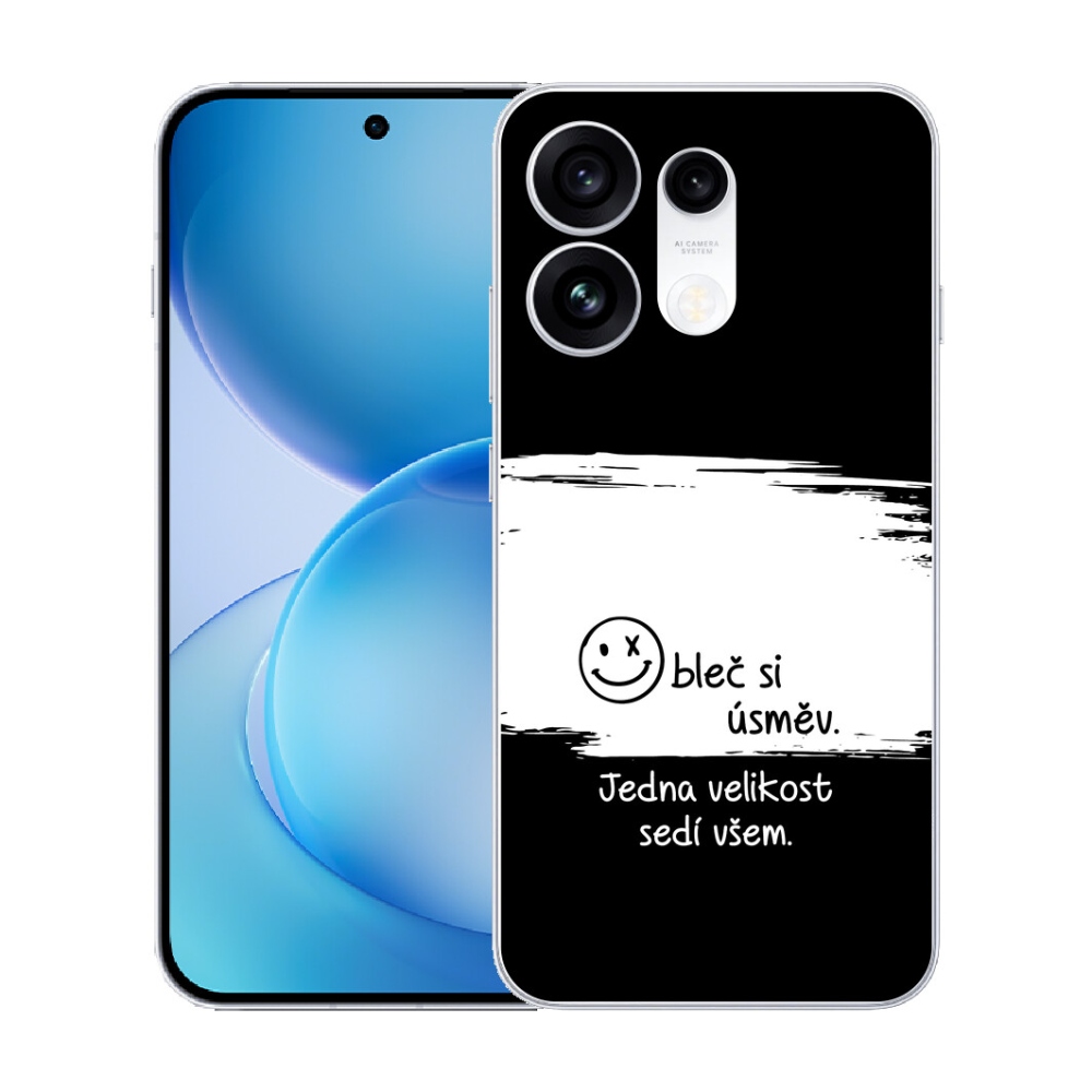 Gélový kryt mmCase na Oppo Reno 16 Pro 5G - vtipný text 8 bieločierne pozadie