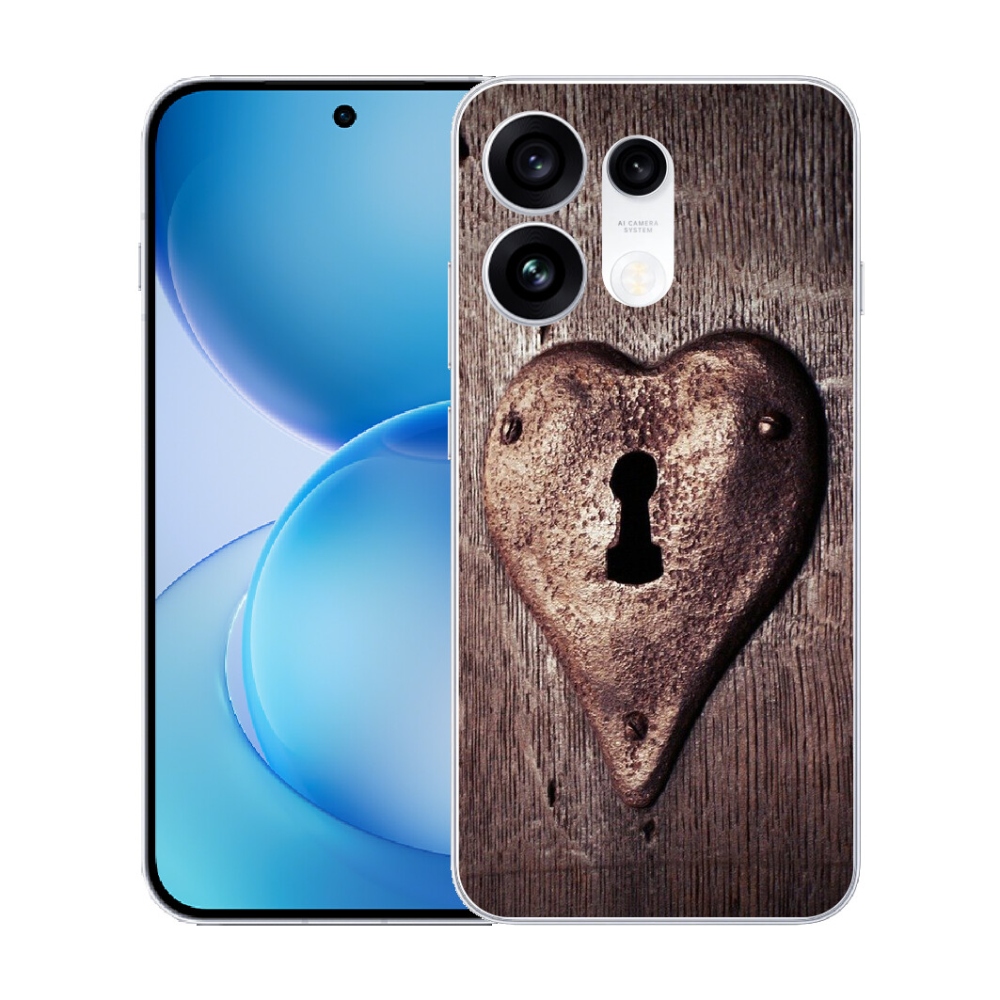 Gélový kryt mmCase na Oppo Reno 16 Pro 5G - zámok v tvare srdca