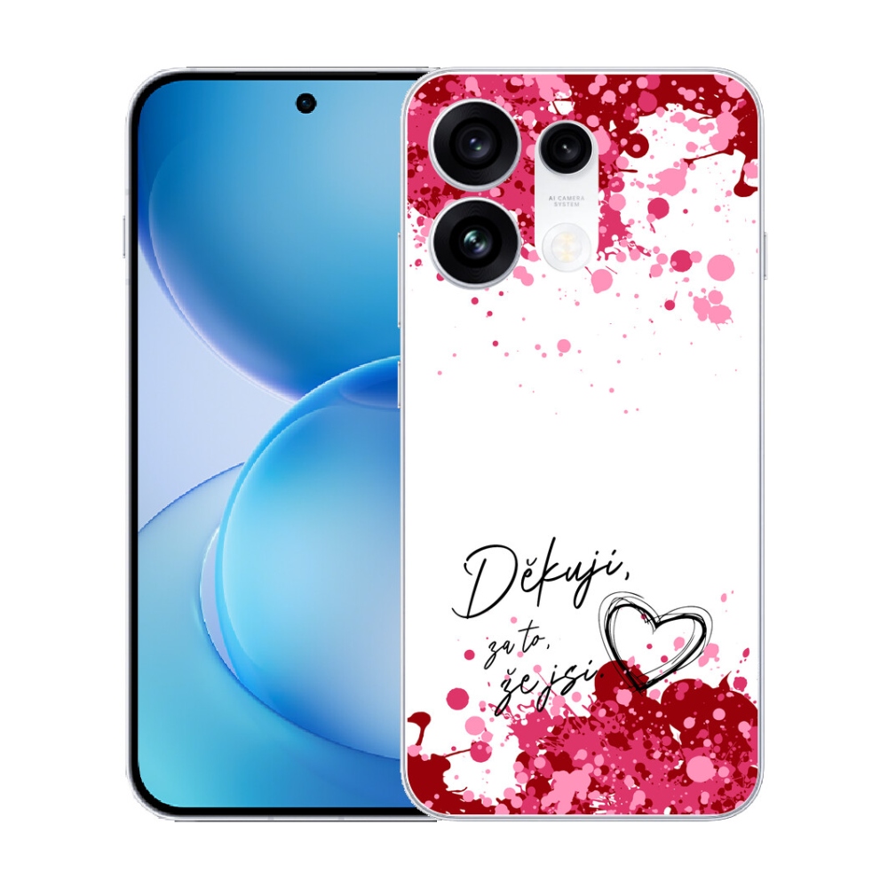 Gélový kryt mmCase na Oppo Reno 16 Pro 5G - zamilovaný text 2 biele pozadie