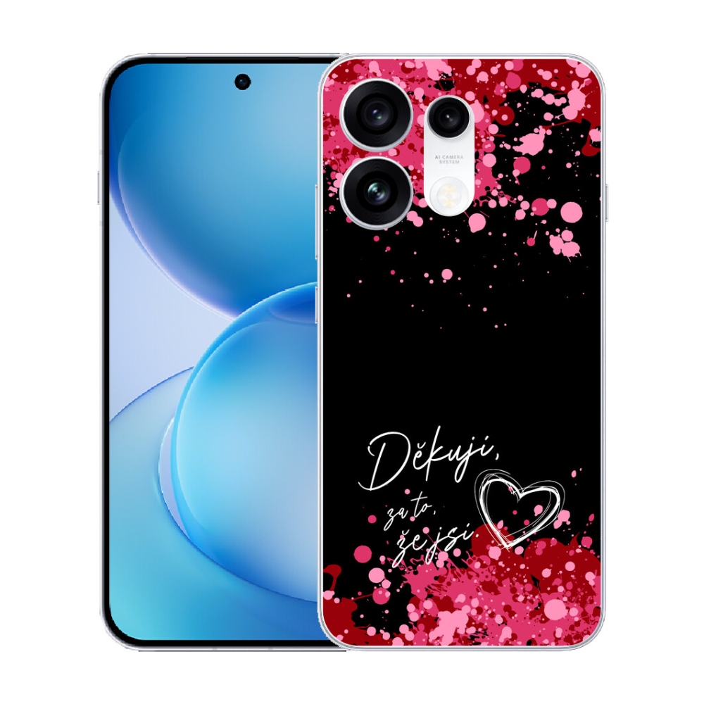 Gélový kryt mmCase na Oppo Reno 16 Pro 5G - zamilovaný text 2 čierne pozadie
