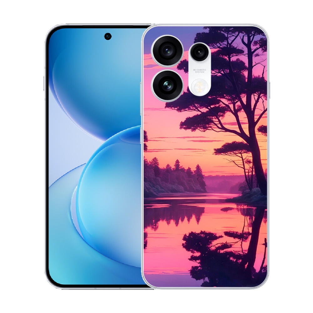 Gélový kryt mmCase na Oppo Reno 16 Pro 5G - západ slnka nad jazerom