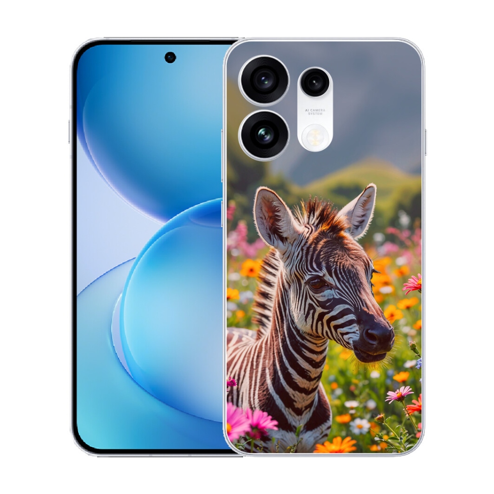 Gélový kryt mmCase na Oppo Reno 16 Pro 5G - zebra na lúke