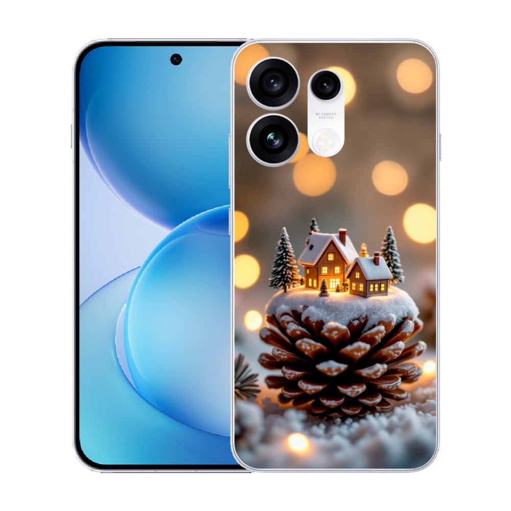 Gélový kryt mmCase na Oppo Reno 16 Pro 5G - zimná dedinka