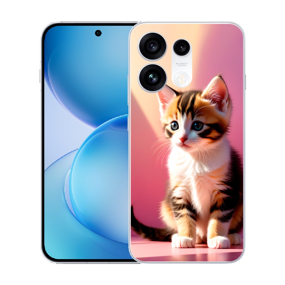 Gélový kryt mmCase na Oppo Reno 16 Pro 5G - zvedavé mačiatko 2