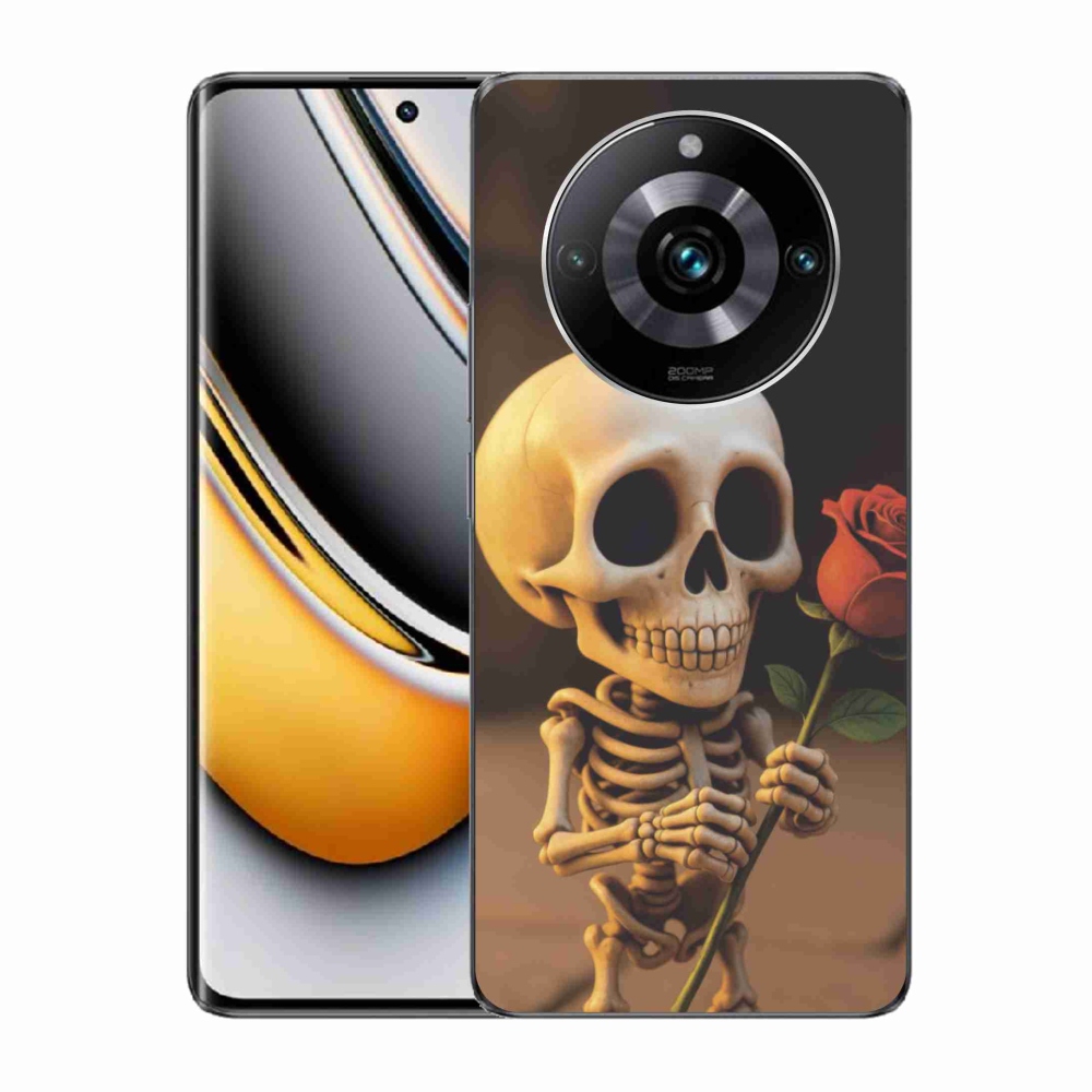 Gélový kryt mmCase na Realme 11 Pro 5G/11 Pro+ 5G - kostlivec s ružou