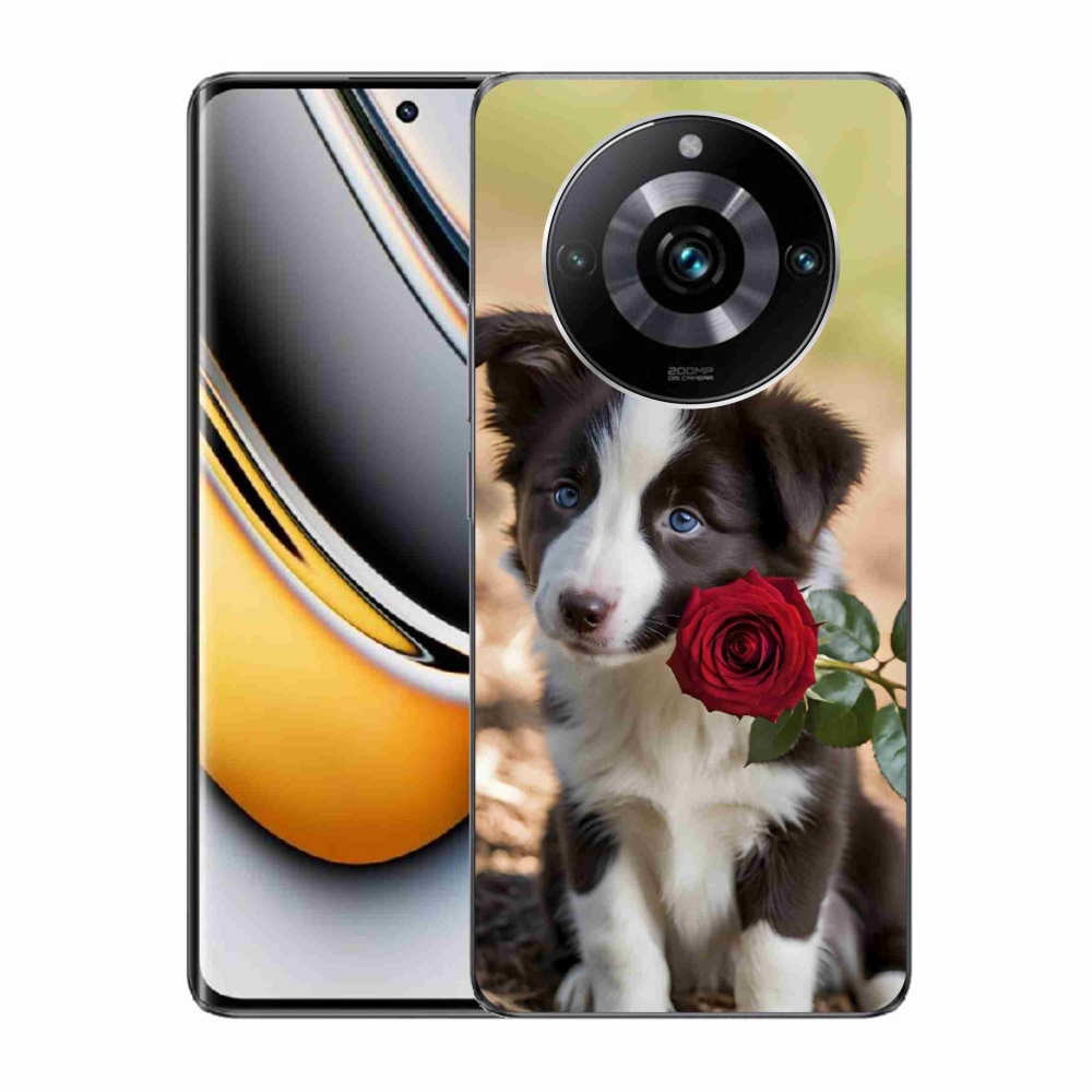 Gélový kryt mmCase na Realme 11 Pro 5G/11 Pro+ 5G - roztomilá border kólia s ružou
