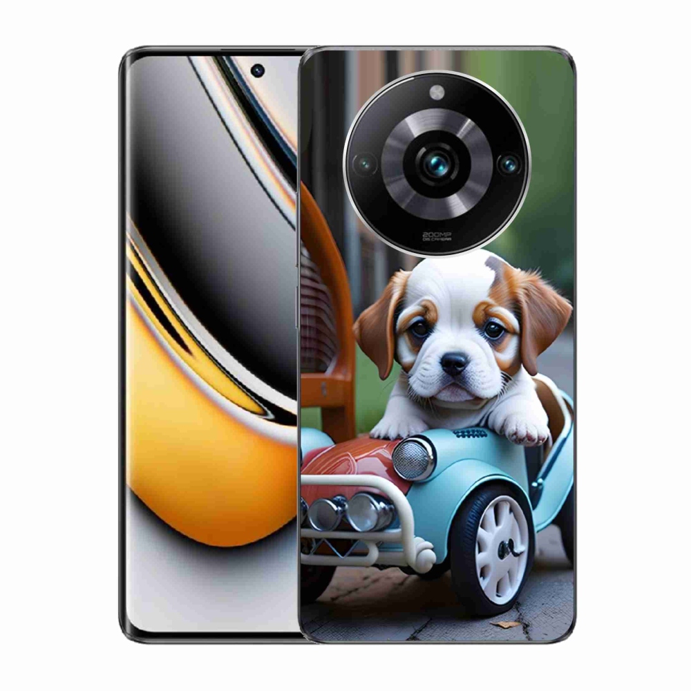 Gélový kryt mmCase na Realme 11 Pro 5G/11 Pro+ 5G - šteňa v retro aute