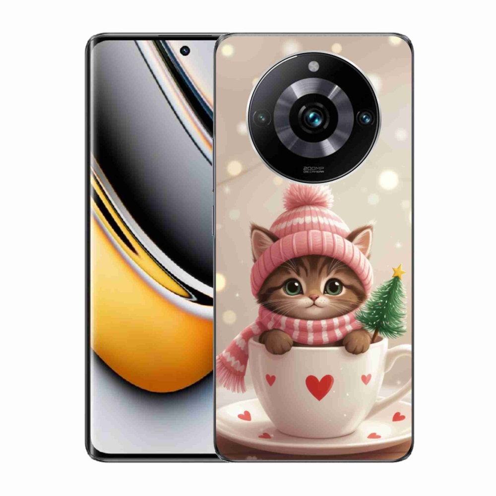 Gélový kryt mmCase na Realme 11 Pro 5G/11 Pro+ 5G - vianočné mačiatko v hrnčeku