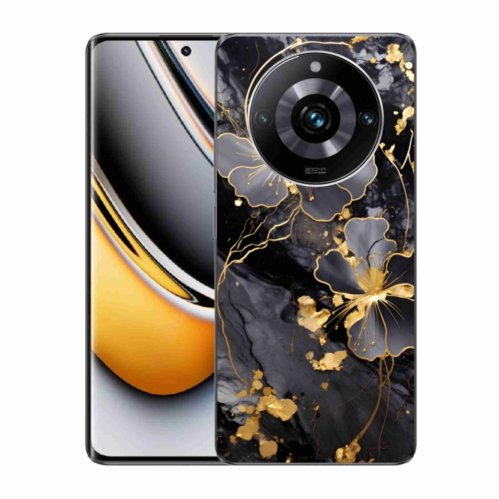 Gélový kryt mmCase na Realme 11 Pro 5G/11 Pro+ 5G - zlaté kvety