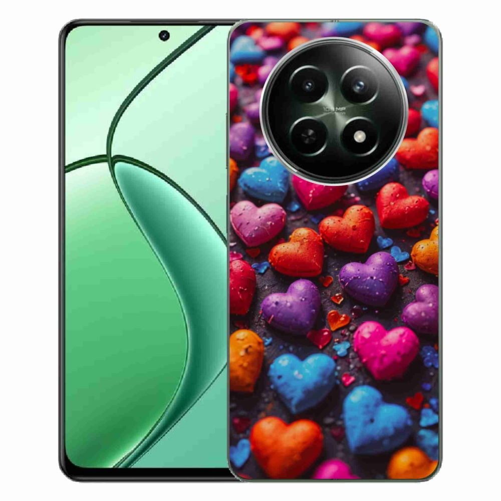 Gélový kryt mmCase na Realme 12 5G/12x 5G - farebné srdcia