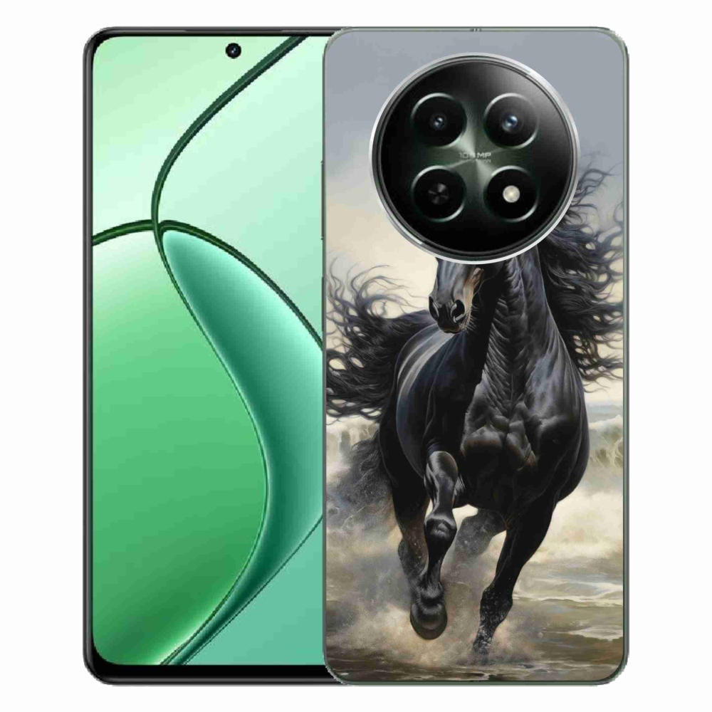 Gélový kryt mmCase na Realme 12 5G/12x 5G - bežiaci čierny kôň