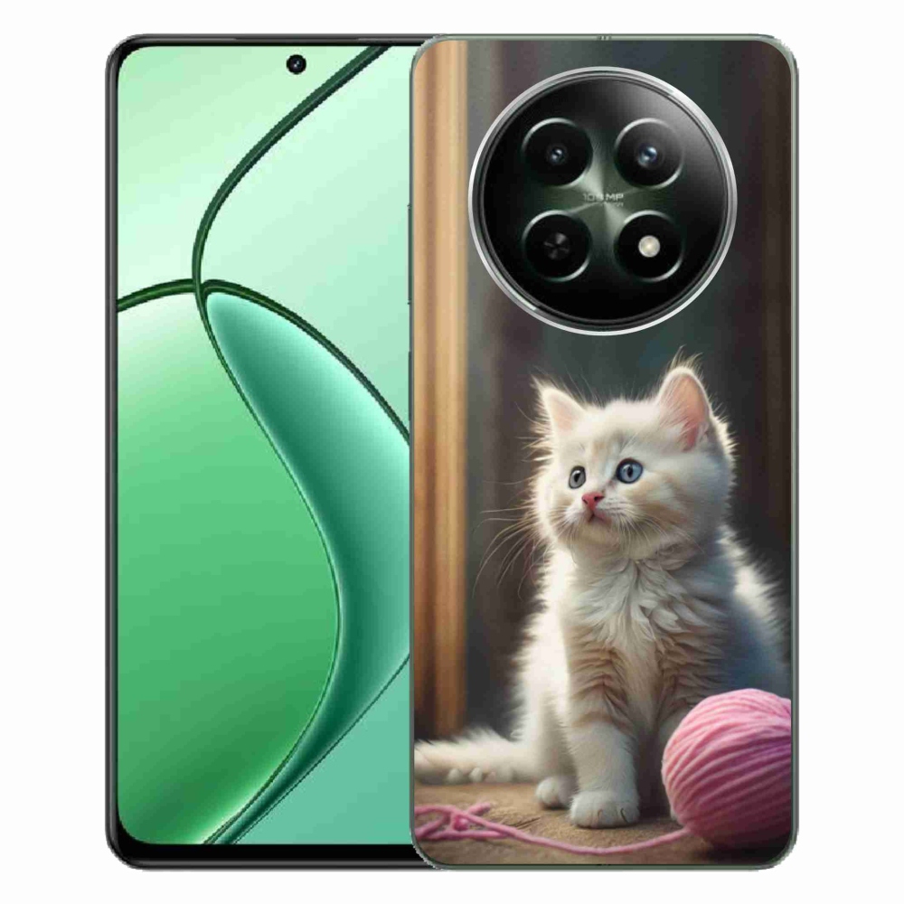Gélový kryt mmCase na Realme 12 5G/12x 5G - biele mačiatko 2