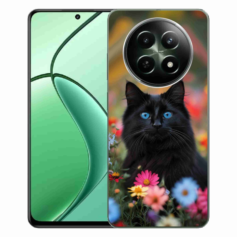 Gélový kryt mmCase na Realme 12 5G/12x 5G - čierne mačiatko 4