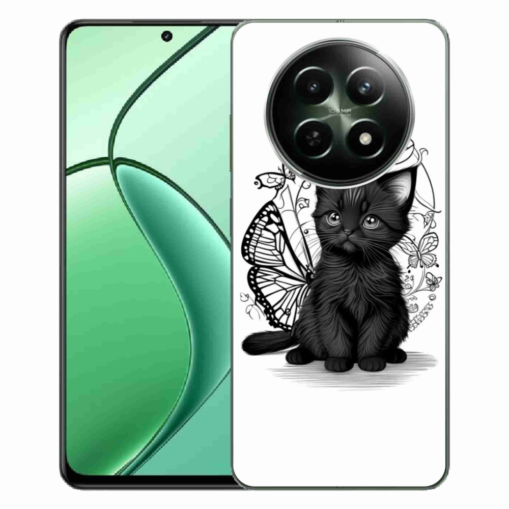 Gélový kryt mmCase na Realme 12 5G/12x 5G - čierne mačiatko