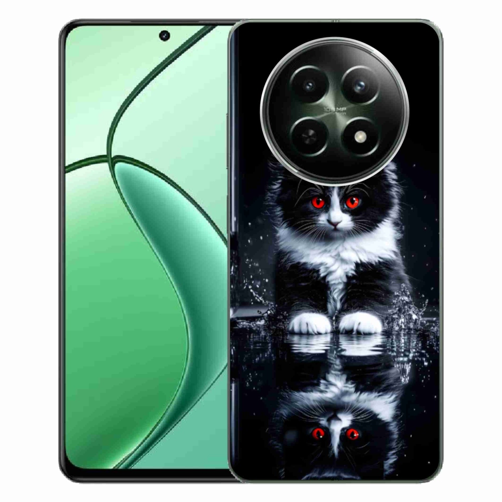 Gélový kryt mmCase na Realme 12 5G/12x 5G - čiernobiele mačiatko