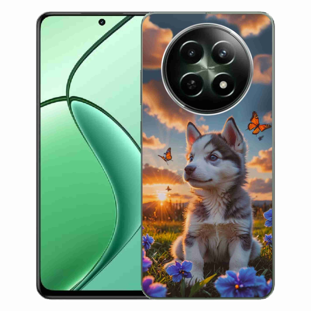 Gélový kryt mmCase na Realme 12 5G/12x 5G - husky pri západe slnka