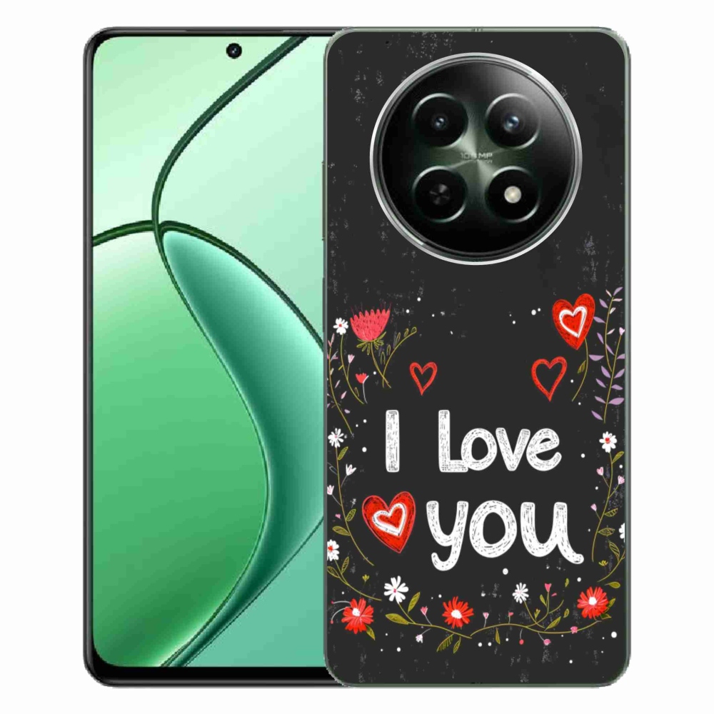 Gélový kryt mmCase na Realme 12 5G/12x 5G - I love you čierne pozadie