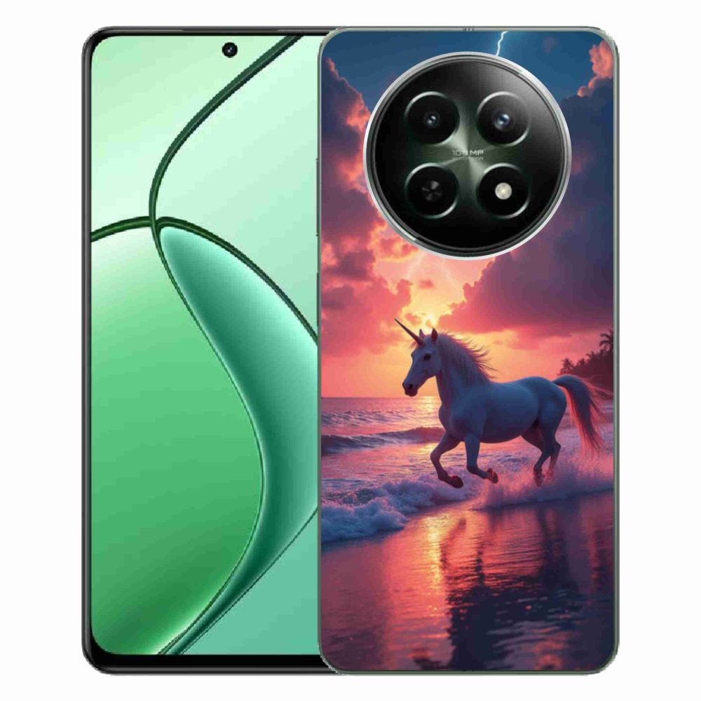 Gélový kryt mmCase na Realme 12 5G/12x 5G - jednorožec na pláži