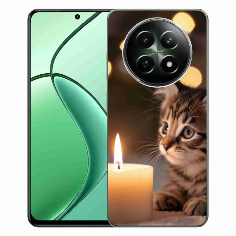 Gélový kryt mmCase na Realme 12 5G/12x 5G - mačiatko a sviečka