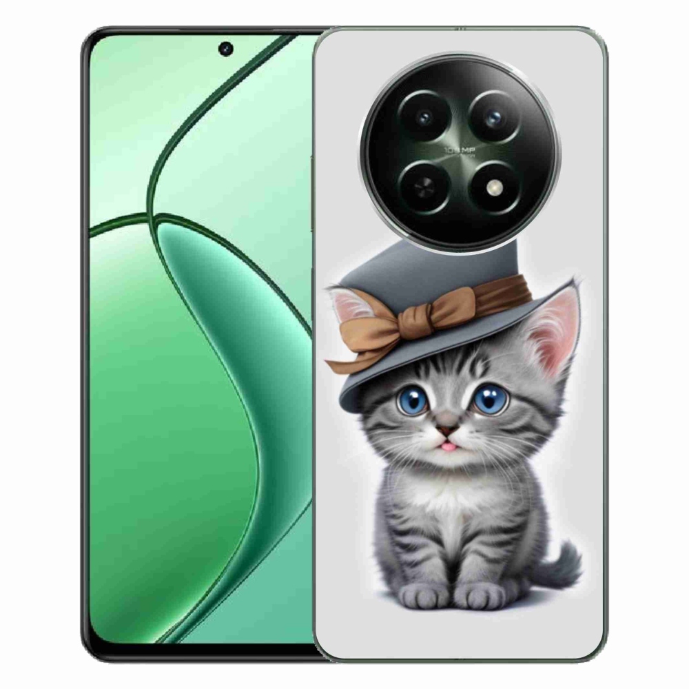 Gélový kryt mmCase na Realme 12 5G/12x 5G - mačiatko s klobúkom