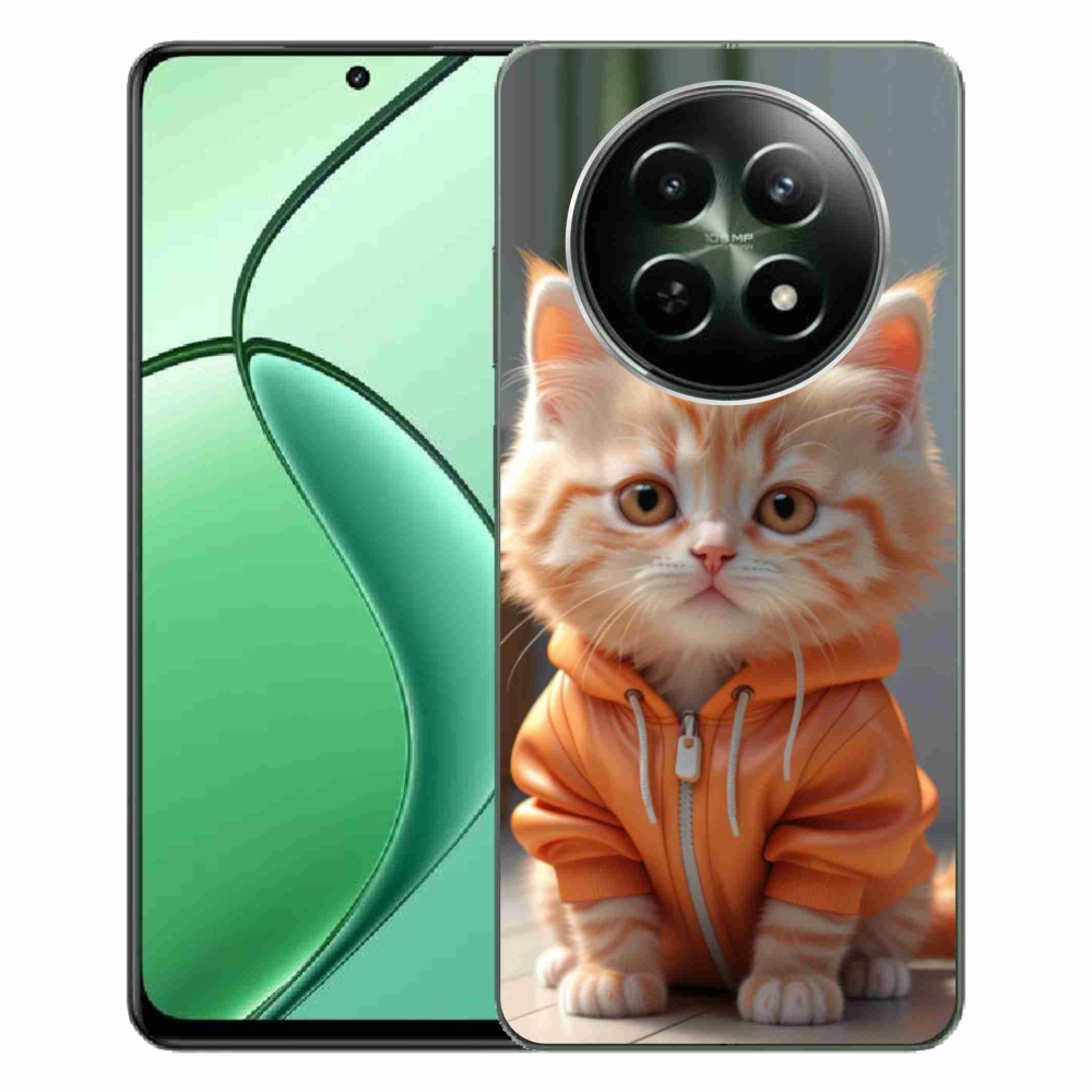 Gélový kryt mmCase na Realme 12 5G/12x 5G - mačiatko v mikine