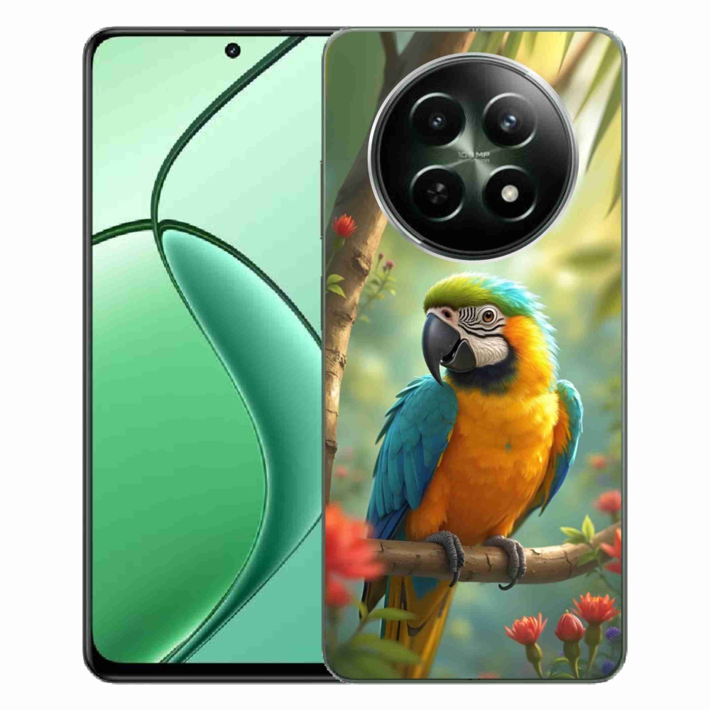 Gélový kryt mmCase na Realme 12 5G/12x 5G - papagáj ara modrožltá